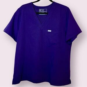 Figs Technical Collection Scrub Top Eggplant Purple Size XL Unisex